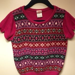 Girls Gymboree Short Sleeve Pink Holiday Sweater 6